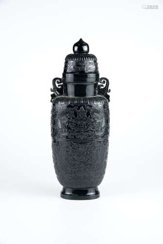 Hetian Jade Vase with Cover