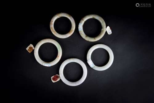 Qing, a Group of Jade Bracelets