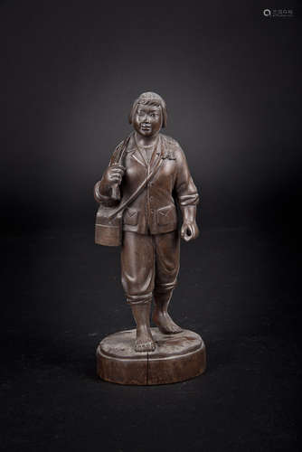 Cultural Revolution Wood Carved Barefoot Doctor