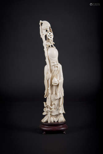 An Ivory carved God of Wealth