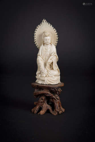 Republic Period, Carved Ivory Guanyin