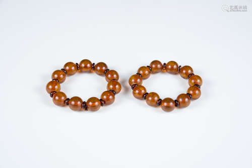 A Pair of Amber Bracelets