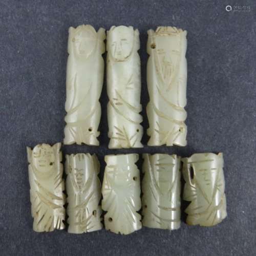 Eight Qing Dynasty Hetian Jade Pieces