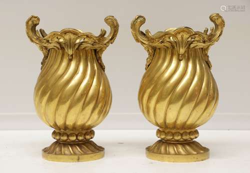 Pair of European Bronze Vases