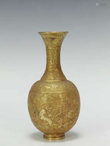 Chinese Gilt Bronze Vase