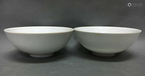 Chinese Thin Layer White Glazed Porcelain Bowls