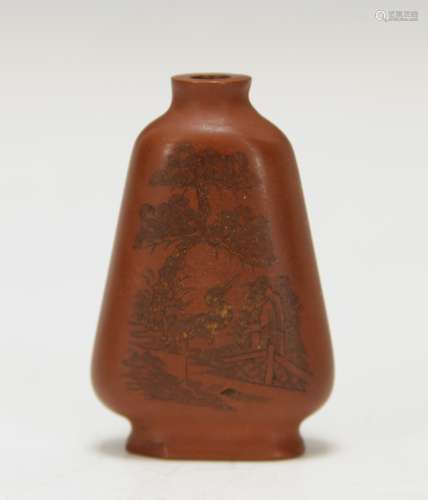 19th C. Chinese Yixing Zisha Snuff Bottle