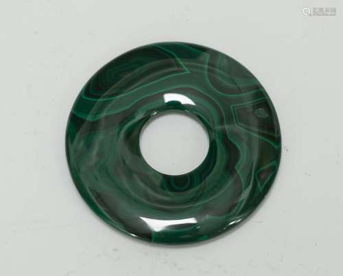 Chinese Malachite Carved Bi