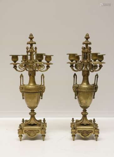 Pair of Bronze Candelabra