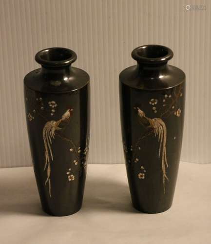 Pair of Japanese Bronze Vase, Marked