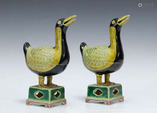 Pair of Chinese Porcelain Duck