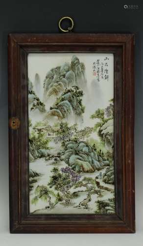 Chinese Famille Rose Porcelain Plaque