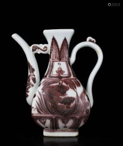 Chinese Copper Red Porcelain Ewer