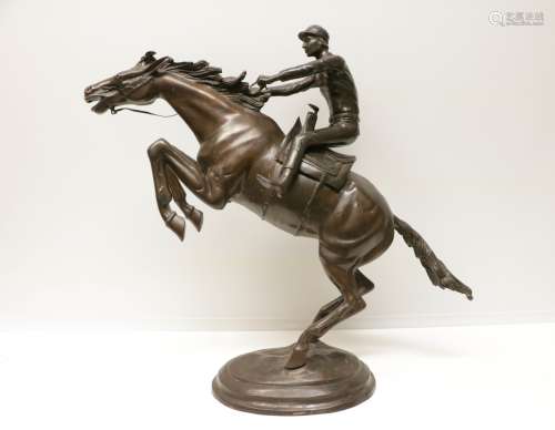 European Bronze Statue of a Horse Man