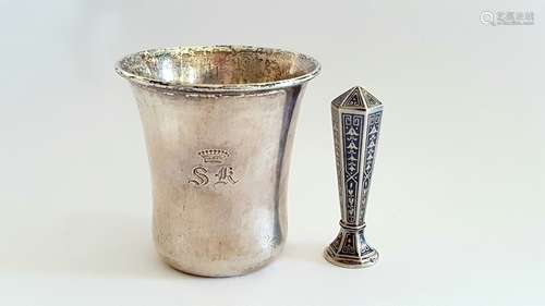 Antique Austrian Silver Cup Niello Stamp