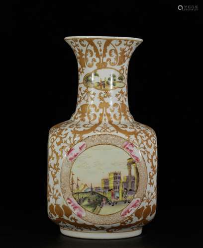 19Th C. Chinese Hand painted Vase