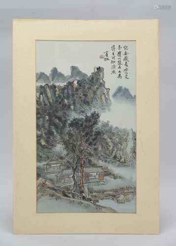 Chinese Embroidery Landscape Painting on Board