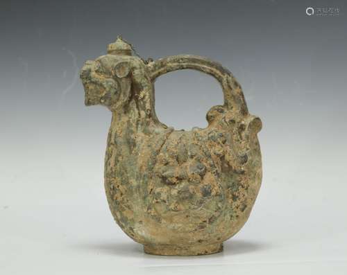 Chinese Bronze Ewer w/ Lid