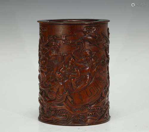 Chinese Carved Bamboo Brush Pot