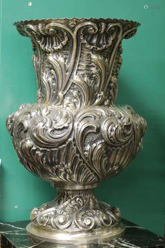 Large Italian Sterling Silver Vase, Marked