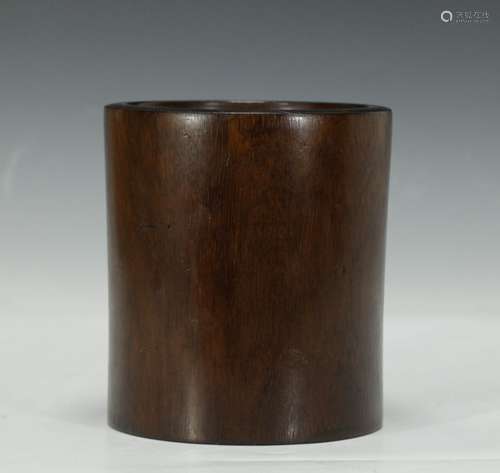 Chinese Carved Wood Brush Pot