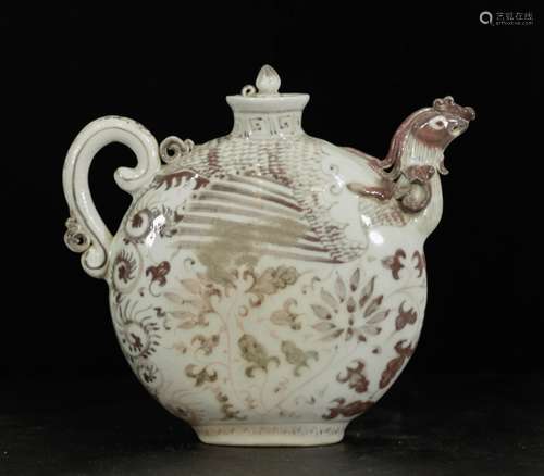 Chinese Copper Red Porcelain Ewer