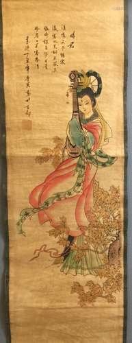 Chinese Ink/Color Painting of a Beauty