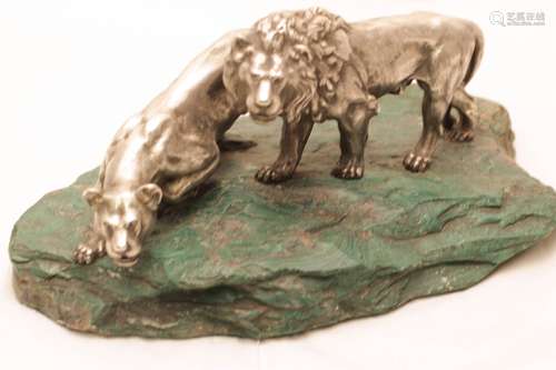 Italian Sterling Silver Tiger and Lion