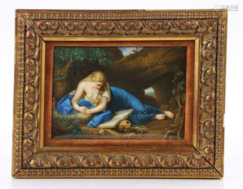 Antique German Painted Porcelain Plaque