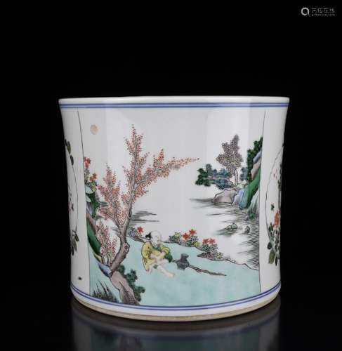 Chinese Famille Rose Porcelain Brush Pot