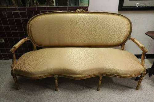 French 19th C. Coach w/ Fabric 3-4 Seats