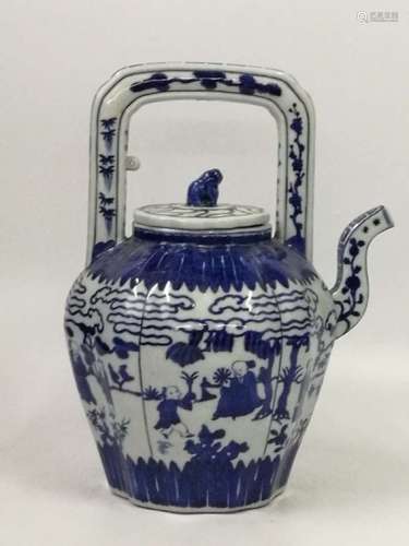 JIAJING MARK, A BLUE AND WHITE POT