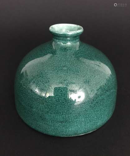 A GREEN GALZED WATER POT