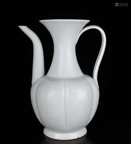 A CREAM GLAZED WINE POT