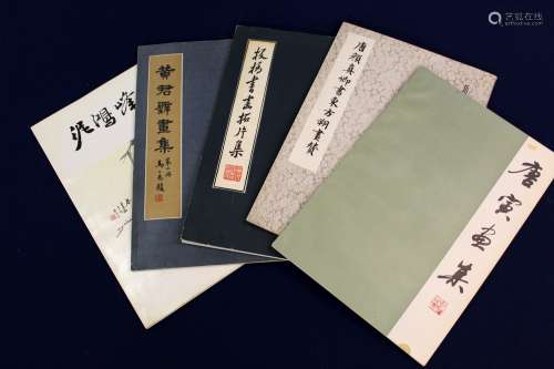 Five volumes of Chinese art books.