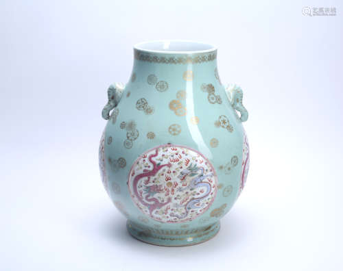 Chinese famille rose porcelain jar, Qianlong mark.