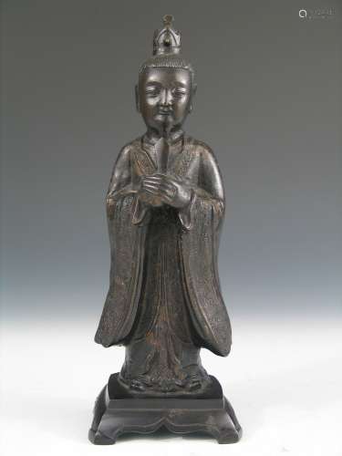 Antique Chinese Bronze Figure of An Immortal, Ming