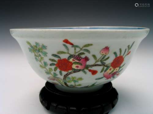 Chinese famille rose and blue and white porcelain bowl,