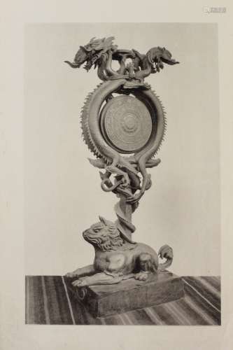 Statue of Japanese bronze bell, photo print.