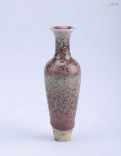 Chinese peach blossom glazed porcelain vase, Kangxi