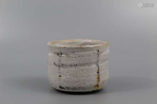 Japanese white glazed  stoneware tea cup