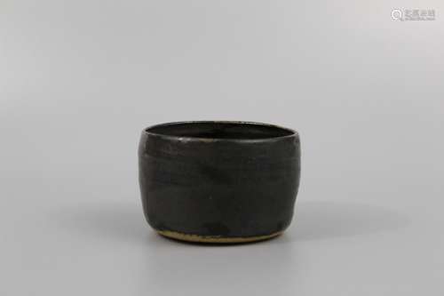 Japanese black glazed storeware tea cup