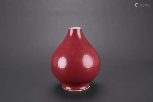 Chinese oxblood porcelain vase, Qianlong mark.