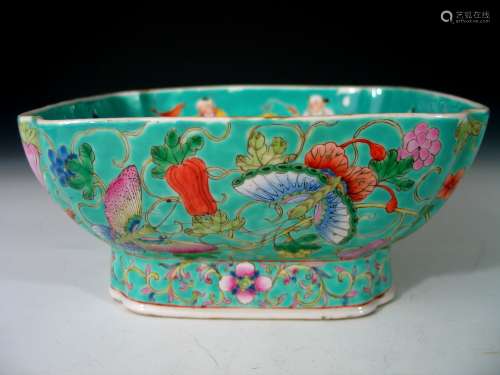 Antique Chinese Famille Rose Porcelain Bowl, Jiaqing