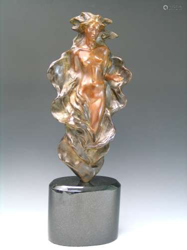 Woman with Outstretched Arm. Bronze Statue, by