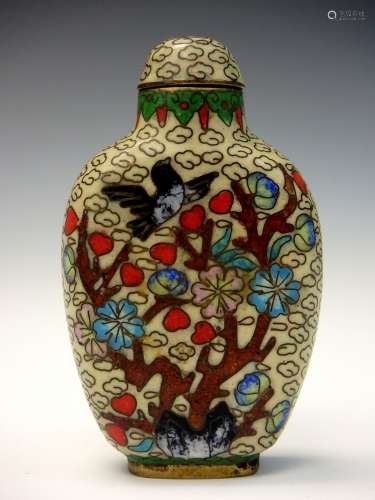 Chinese cloisonne snuff bottle.