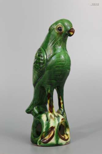 Chinese Sancai porcelain figure of a bird.