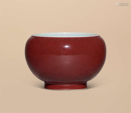 清  祭红釉钵式碗