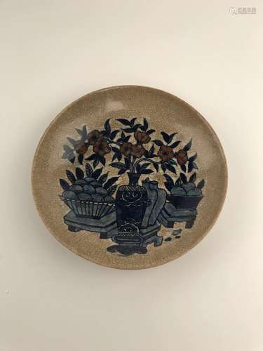 Chinese Blue and Red Plate