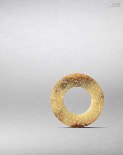 A yellow jade disc, bi